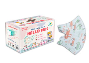 Khẩu Trang Em Bé Hello Kids 3D (Họa Tiết Ô Tô - 50 Cái/Hộp )